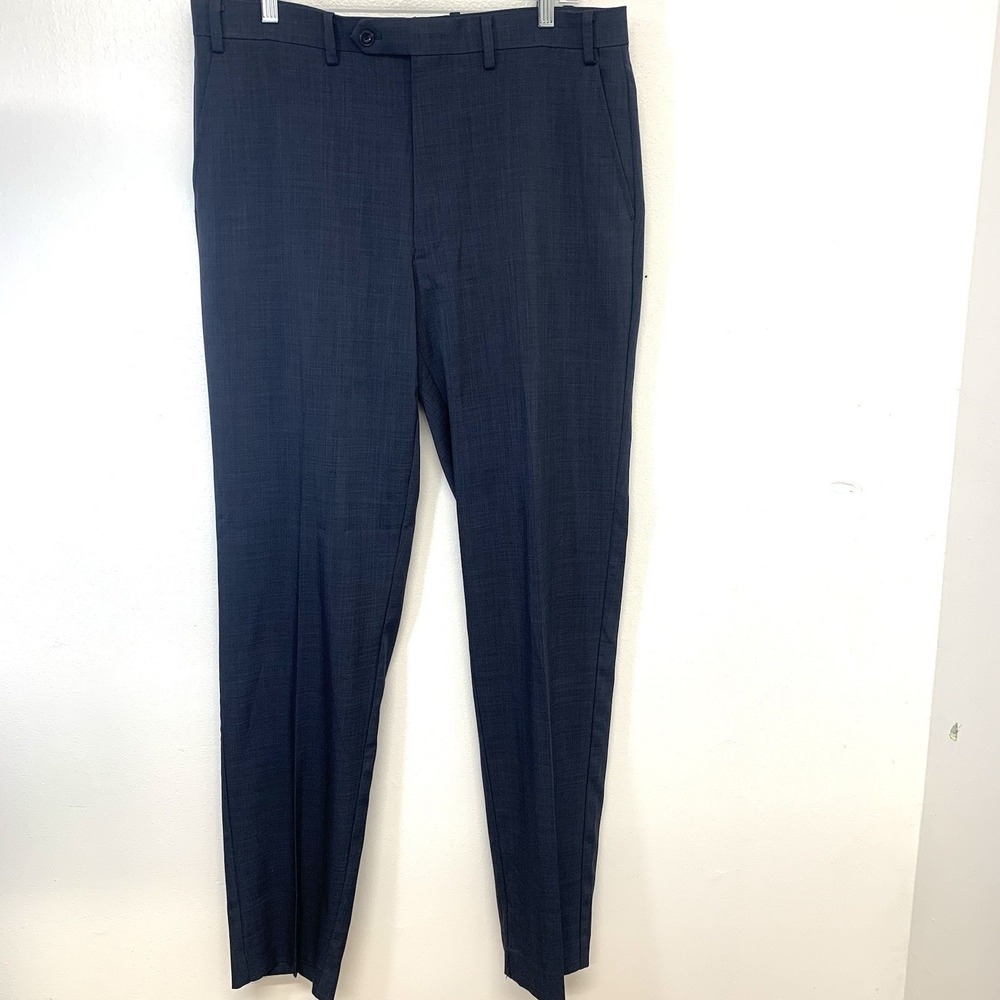 Michael Kors Trouser Pants Men 36X34 Blue Straight Flat Front Business Casual
